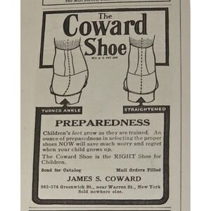 1916 Coward Shoe Advertisement Turned Ankle Straightened Footwear Childrens